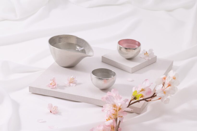 箱入り新品:能作-桜酒器セット- 仰々しい